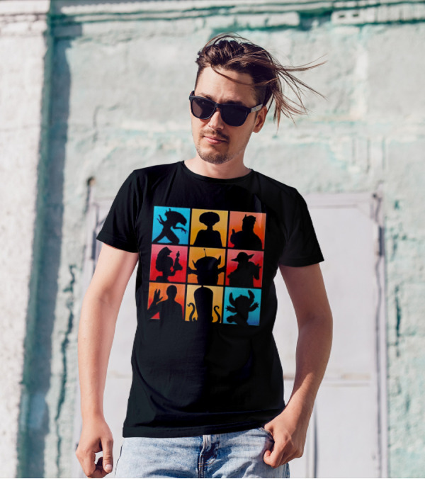 The Alien Gang Iconic Pop Culture Sci-Fi Silhouettes Compilation T-Shirt