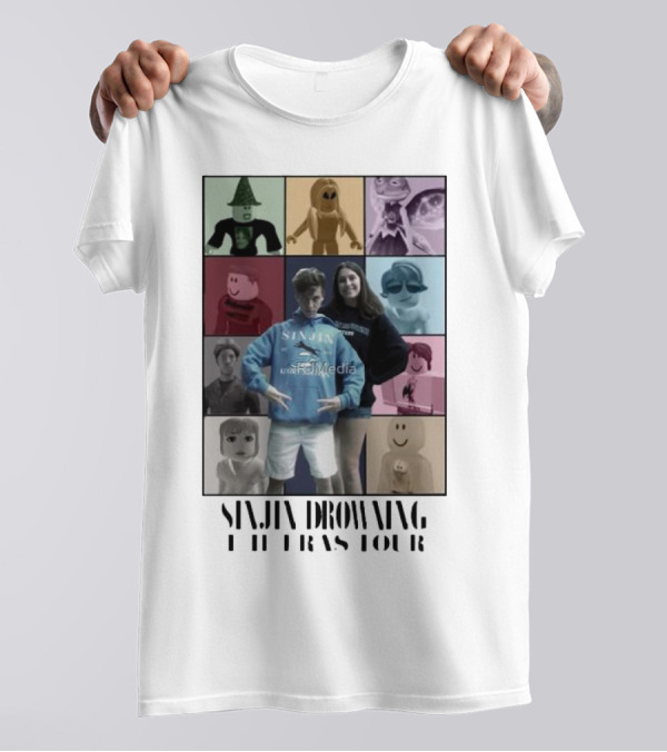Sinjin Drowning The Eras Tour Roblox Character Montage T-Shirt