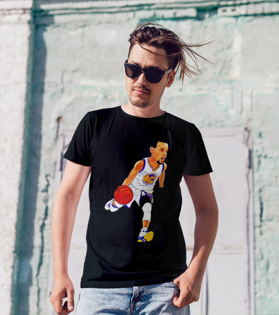 Steph Curry Oakland Basketball Cartoon Golden State Warriors T-Shirt