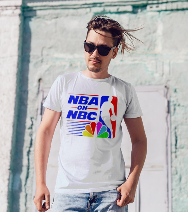 NBA On NBC Basketball Silhouette With Peacock T-Shirt