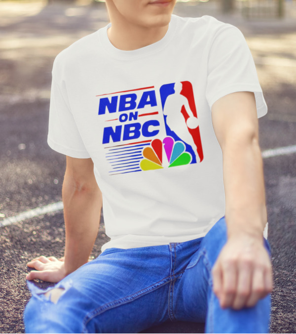 NBA On NBC Basketball Silhouette With Peacock T-Shirt