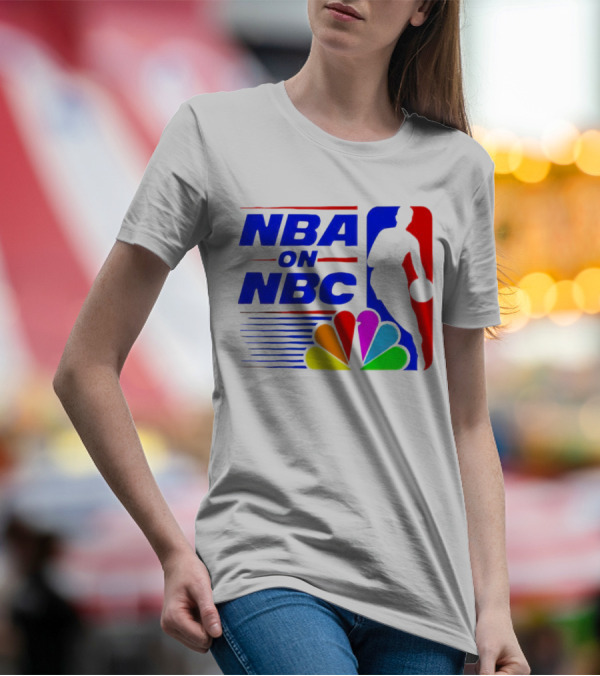 NBA On NBC Basketball Silhouette With Peacock T-Shirt