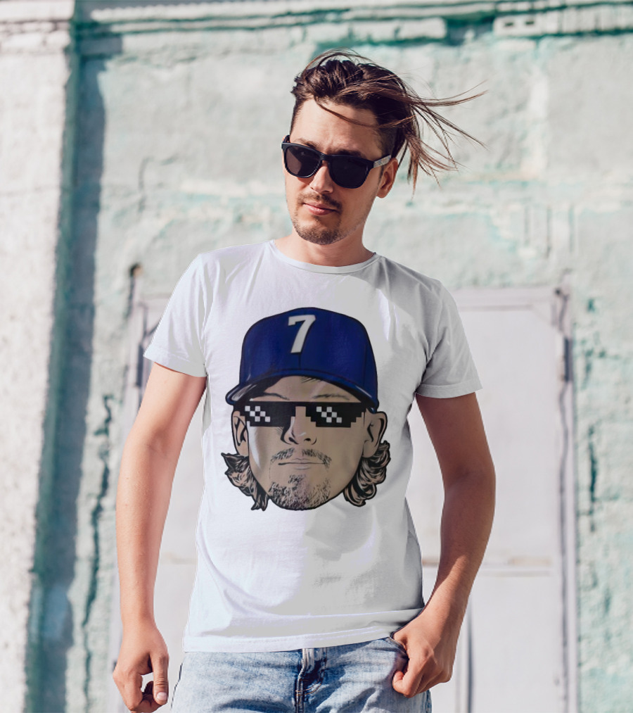 Bobby Witt Jr. Deal With It Kansas City Royals Pixelated Glasses Cap Number 7 T-Shirt