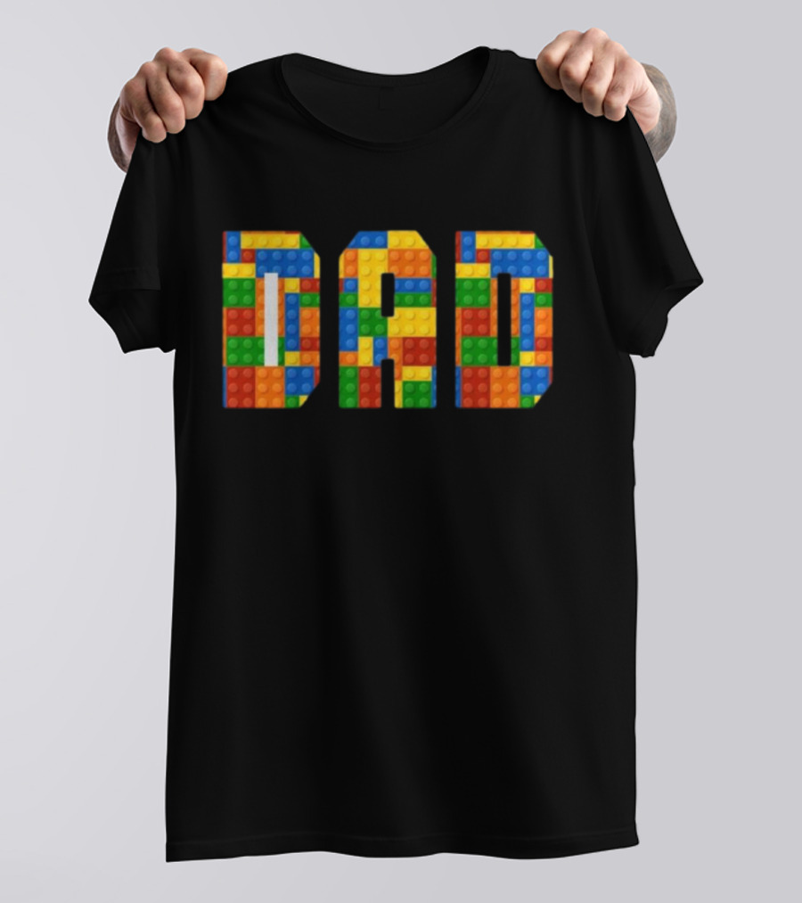 Lego Brick Style Dad Builders T-Shirt