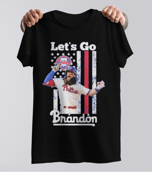 Philadelphia Phillies Let’s Go Brandon Baseball American Flag Stars Stripes T-Shirt