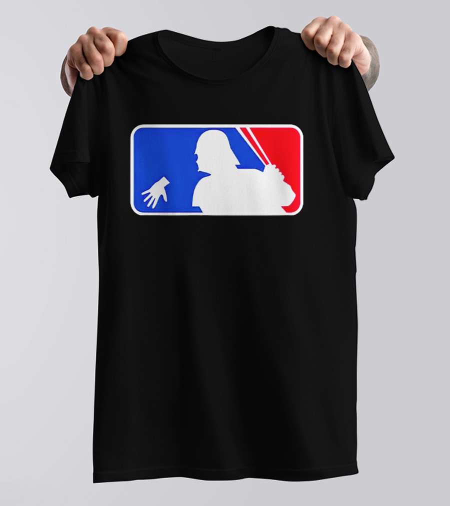 Darth Vader MLB Parody Silhouette With Baseball Bat And Hand T-Shirt