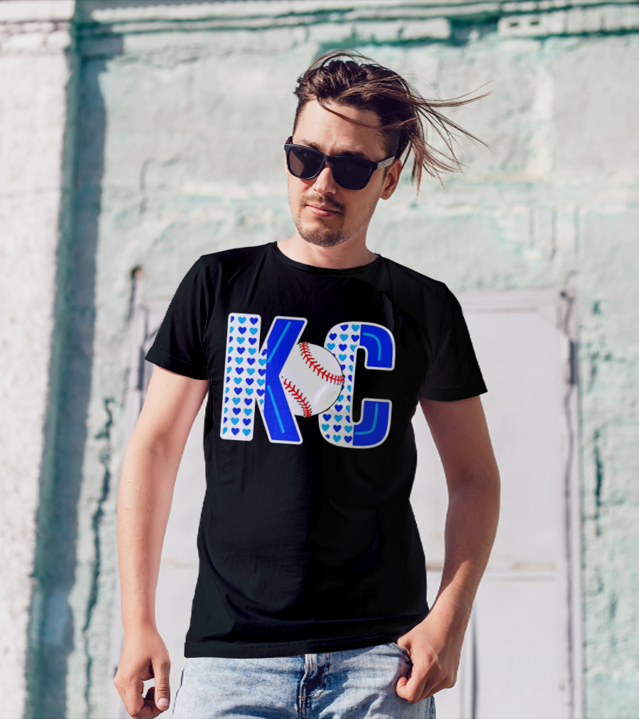 KC Heart Baseball Royals MLB T-Shirt