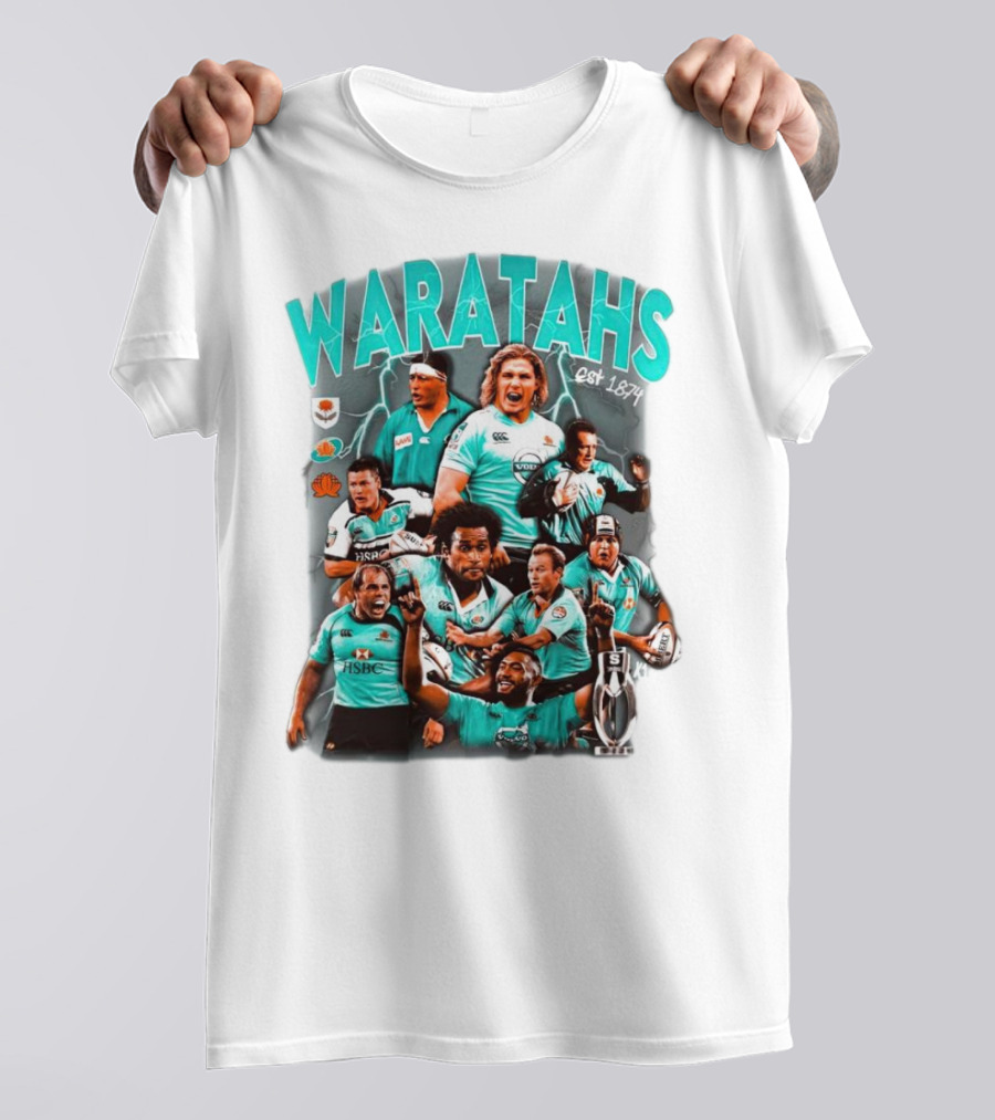 Waratahs Est 1874 Rugby Legends Portrait Featuring HSBC Team Players T-Shirt