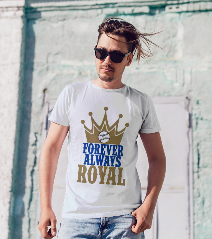 Forever Always Royal Crown Baseball T-Shirt
