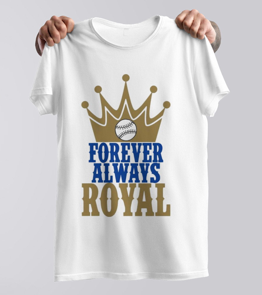 Forever Always Royal Crown Baseball T-Shirt