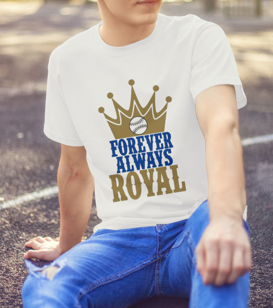 Forever Always Royal Crown Baseball T-Shirt