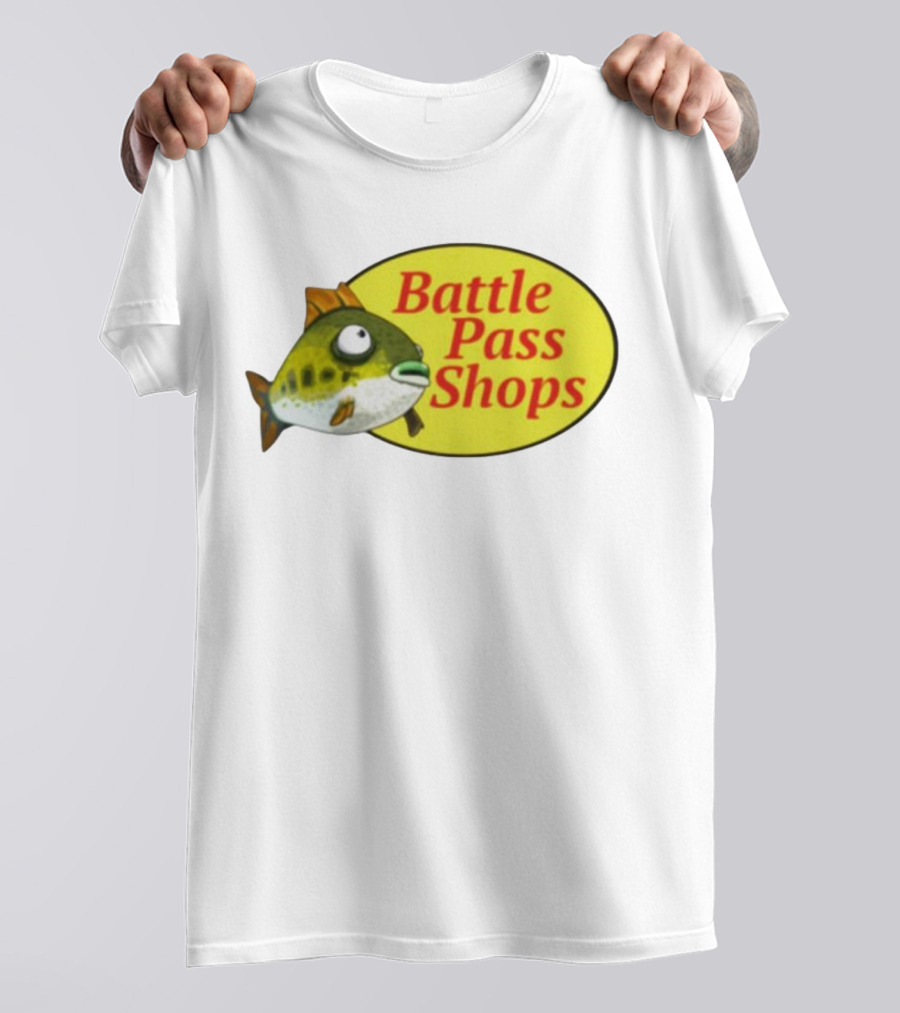 Battle Pass Shops Fish Logo Retro Inspired T-Shirt
