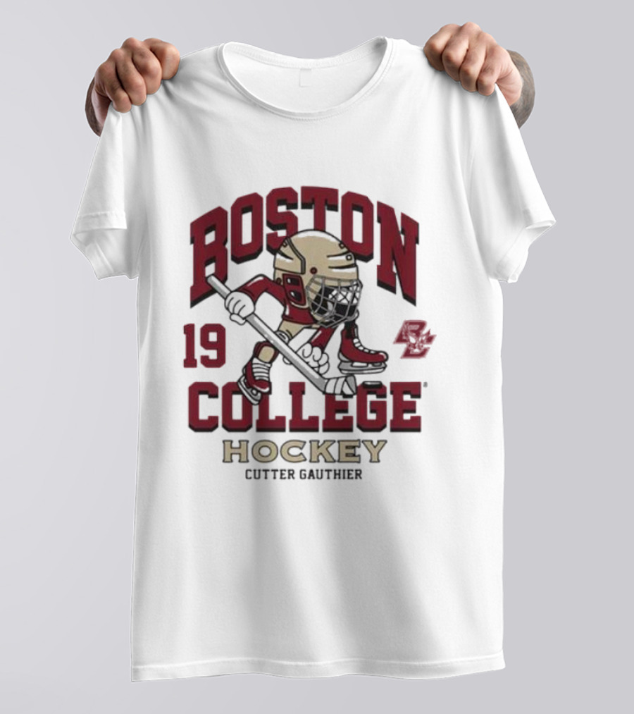 Boston College Eagles Hockey 19 Cutter Gauthier T-Shirt