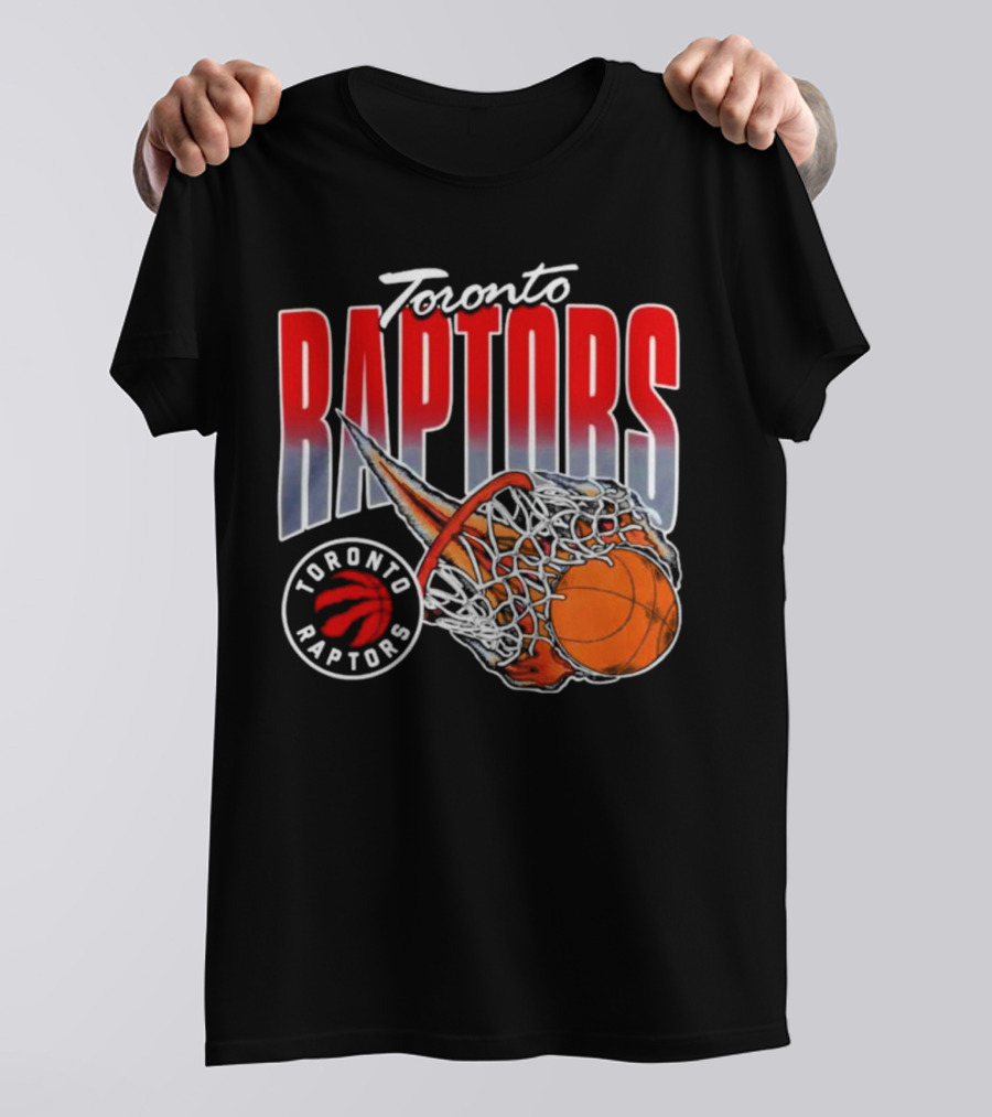 Toronto Raptors Basketball Flaming Net T-Shirt