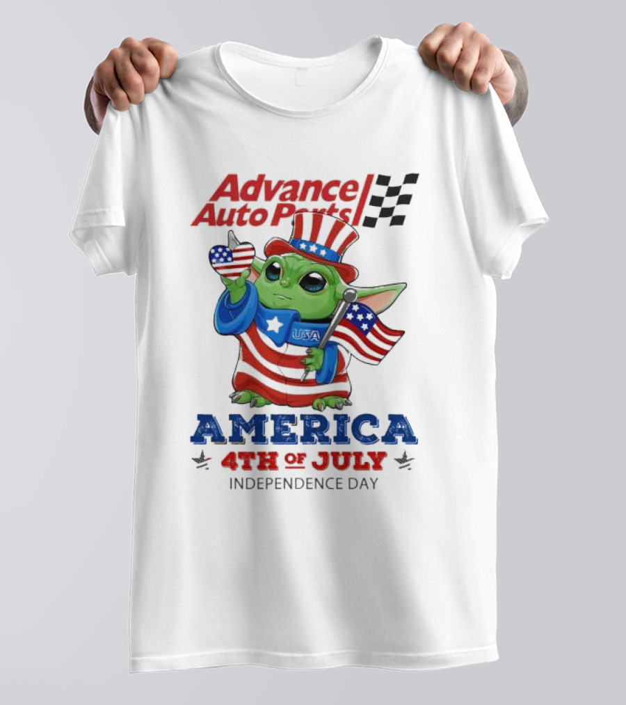 Advance Auto Parts Baby Yoda America 4th Of July Independence Day T-Shirt