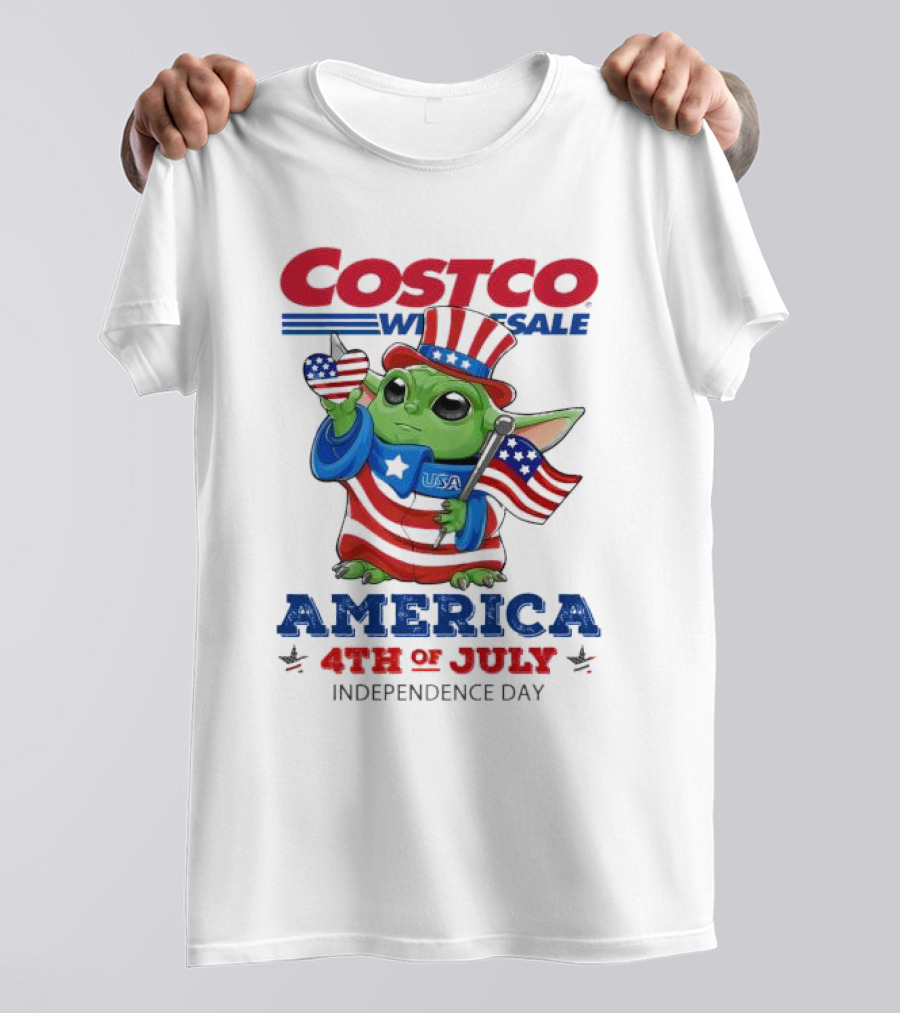 Costco Wholesale Baby Yoda America 4th Of July Independence Day T-Shirt