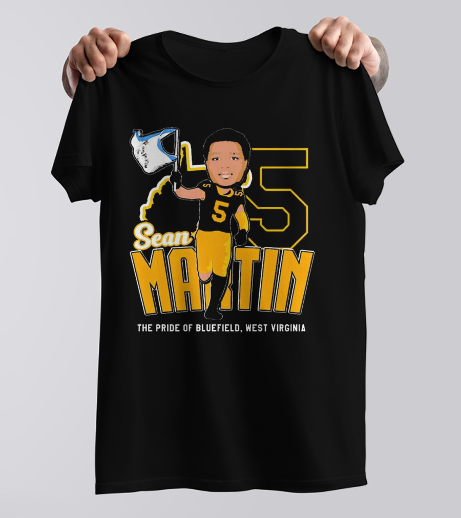 Sean Martin Number 5 The Pride Of Bluefield West Virginia Mountaineers Football T-Shirt