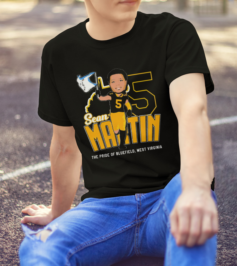 Sean Martin Number 5 The Pride Of Bluefield West Virginia Mountaineers Football T-Shirt