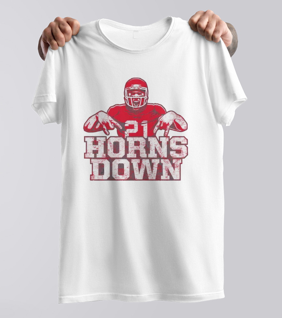 21 Horns Down Arkansas Razorbacks Football T-Shirt