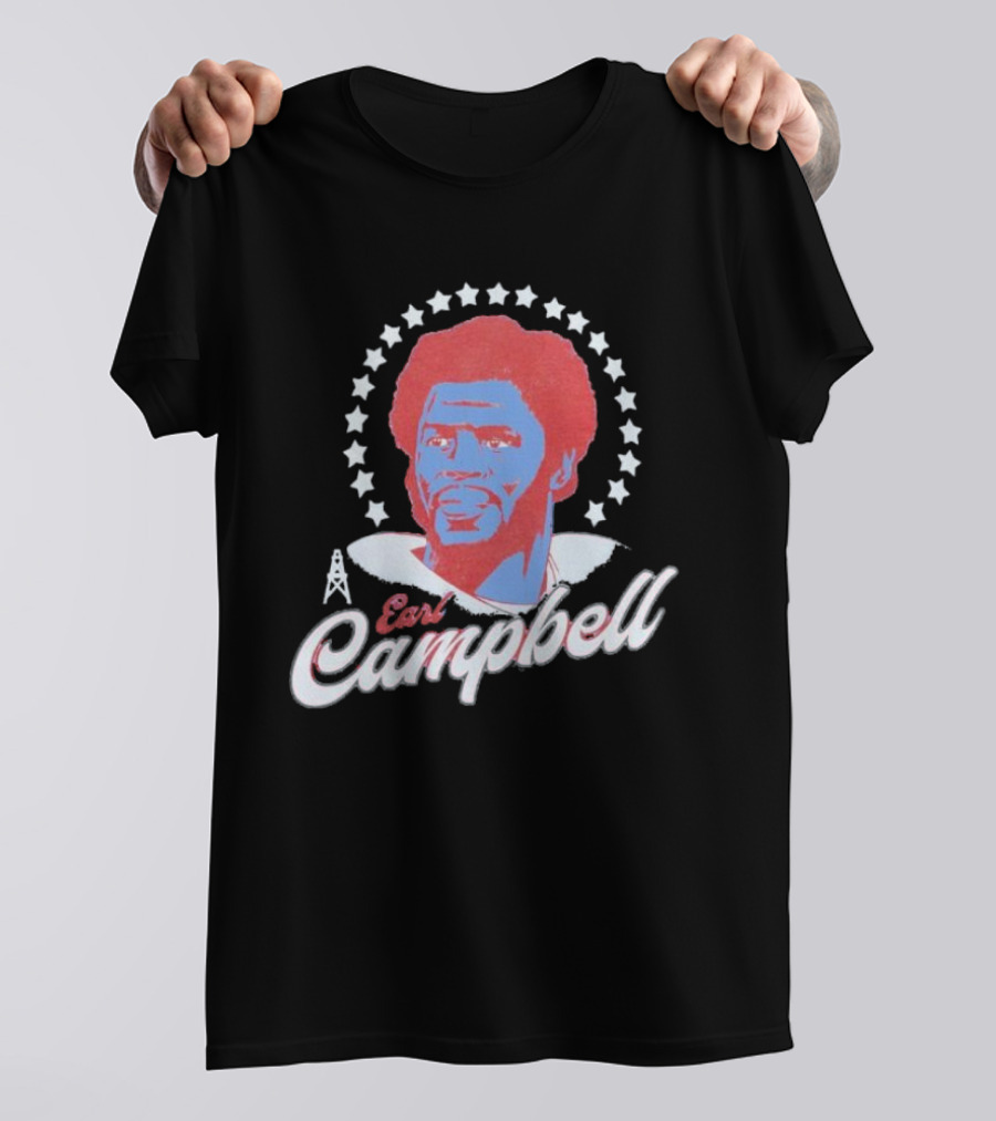 Earl Campbell Houston Oilers Retro Football Icon Stars T-Shirt