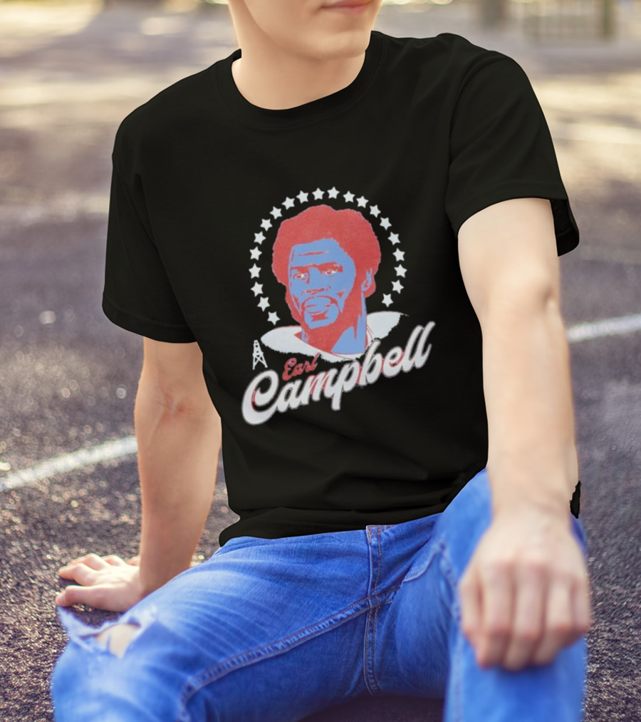 Earl Campbell Houston Oilers Retro Football Icon Stars T-Shirt