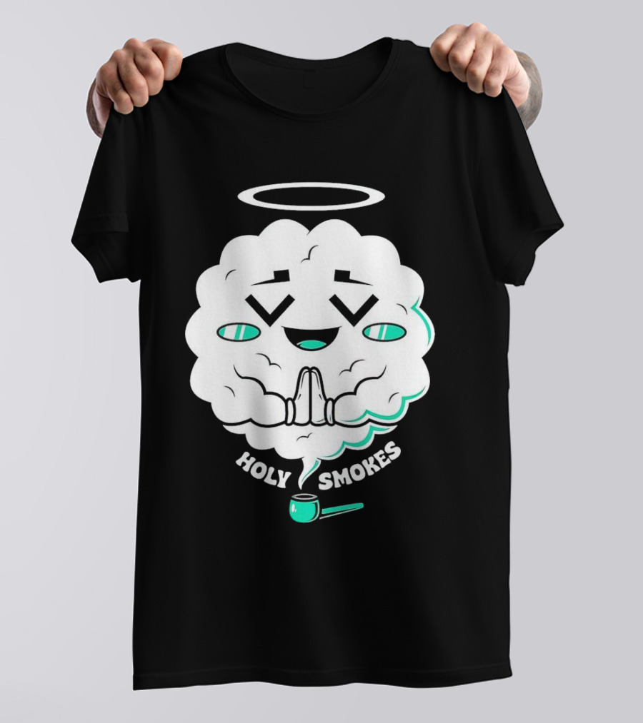 Holy Smokes Cloud With Halo And Pipe T-Shirt