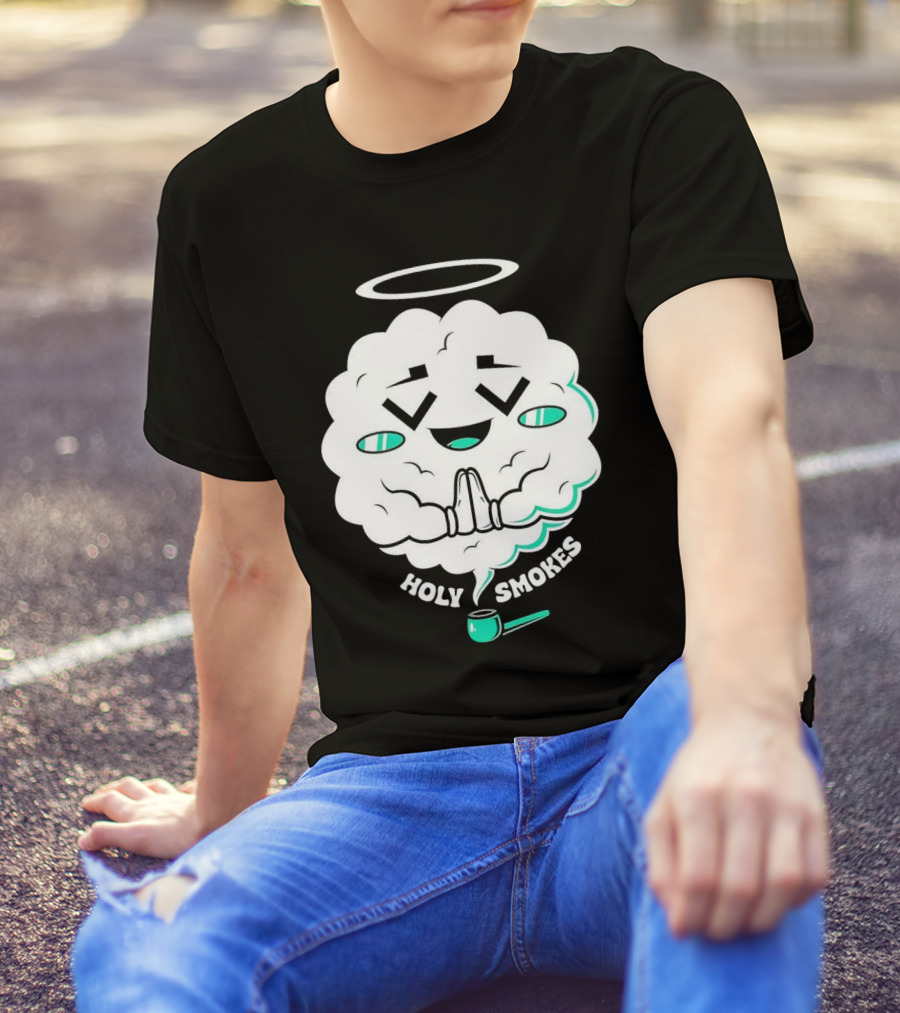 Holy Smokes Cloud With Halo And Pipe T-Shirt