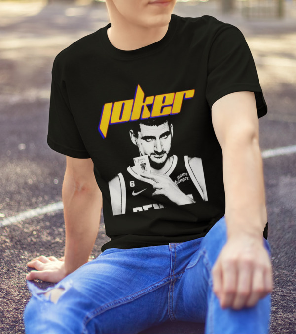 Nikola Jokic Joker Card Game Changer 6 Denver Basketball T-Shirt