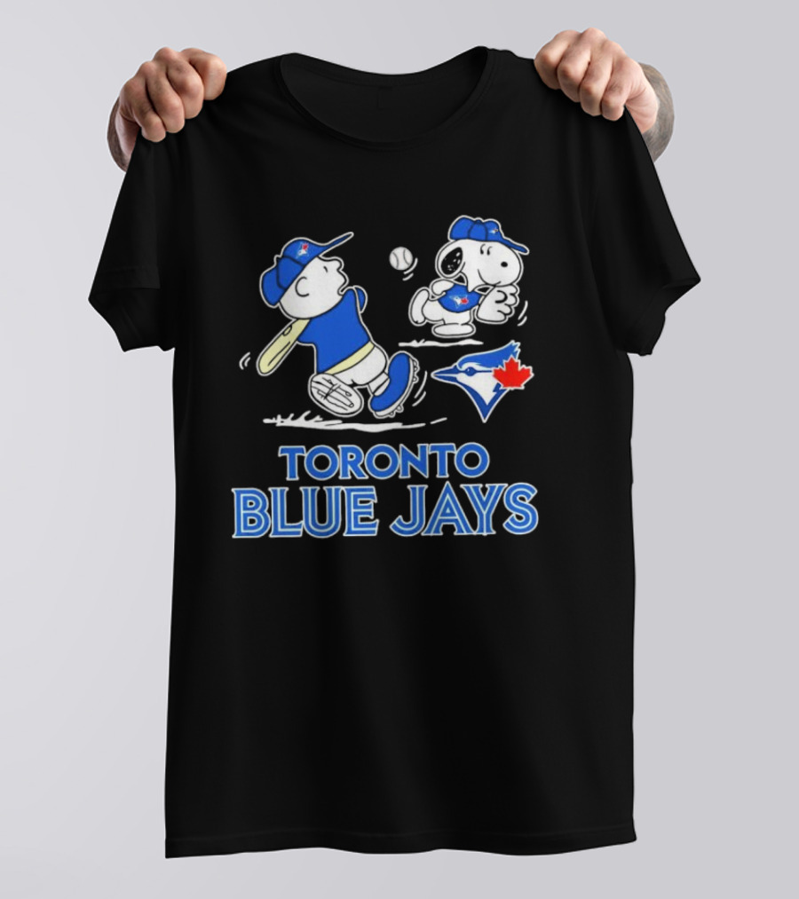 Toronto Blue Jays Charlie Brown Snoopy Baseball Peanuts MLB Collaboration T-Shirt