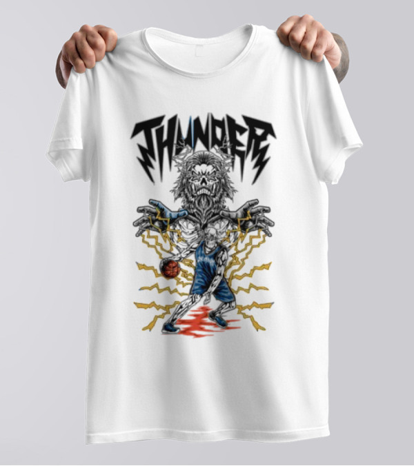 THUNDER Basketball Skeleton Power Burst T-Shirt