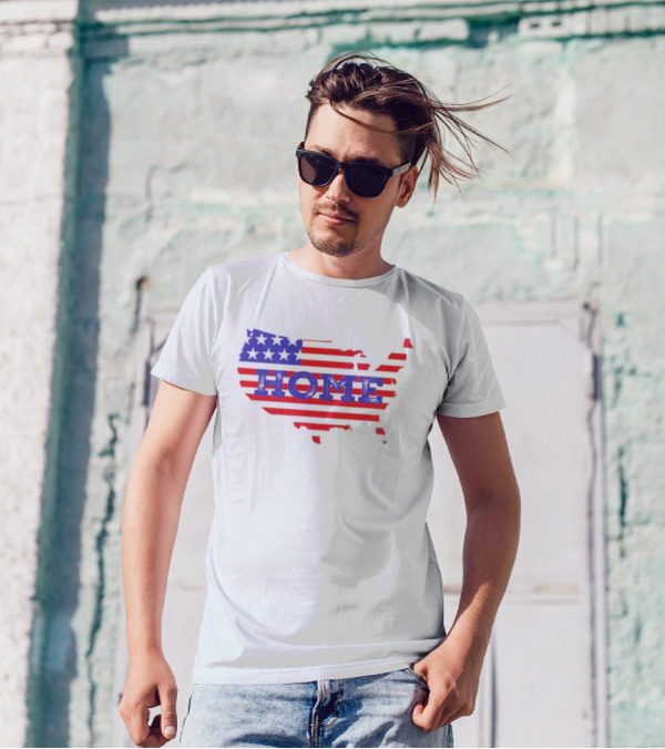 USA Map Flag Home T-Shirt