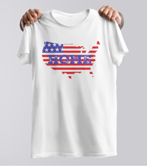 USA Map Flag Home T-Shirt