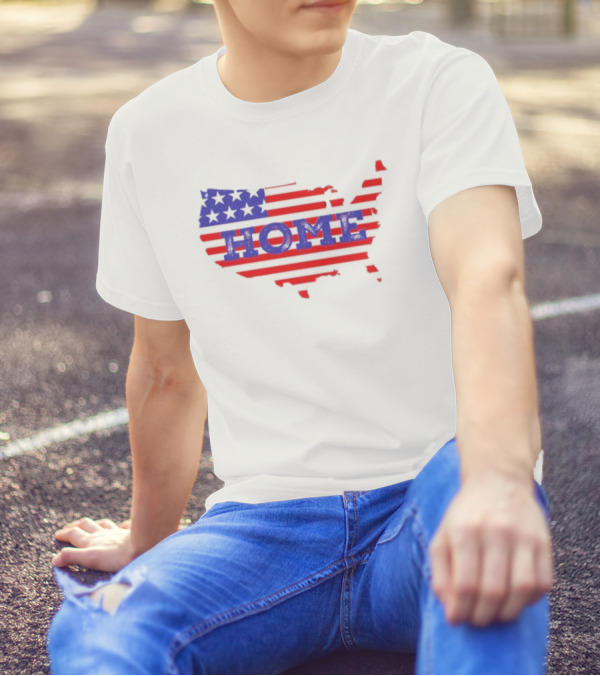 USA Map Flag Home T-Shirt