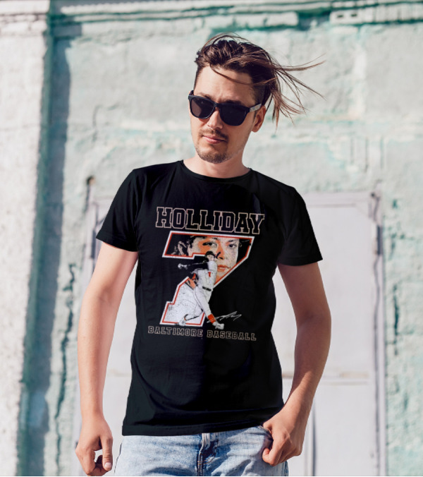 Holliday Number 7 Baltimore Baseball Signature T-Shirt