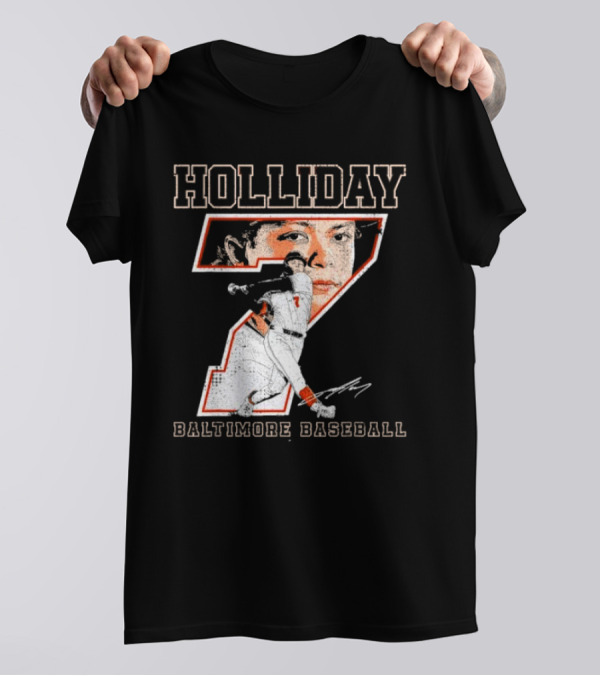 Holliday Number 7 Baltimore Baseball Signature T-Shirt