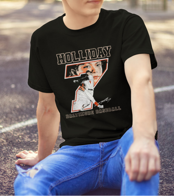 Holliday Number 7 Baltimore Baseball Signature T-Shirt