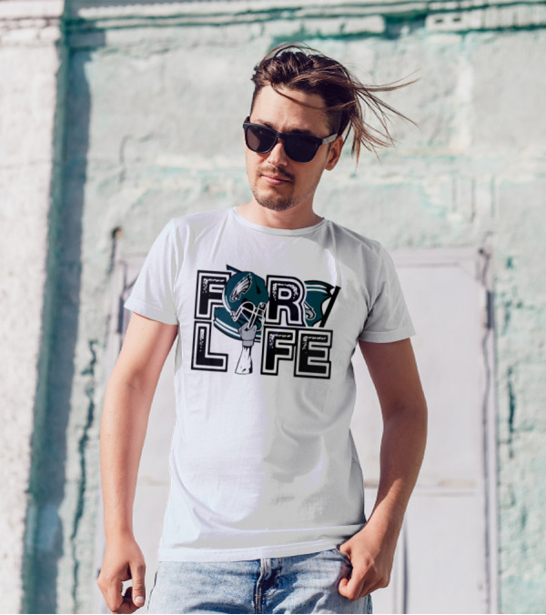 Philadelphia Eagles Helmet Wings For Life NFL T-Shirt