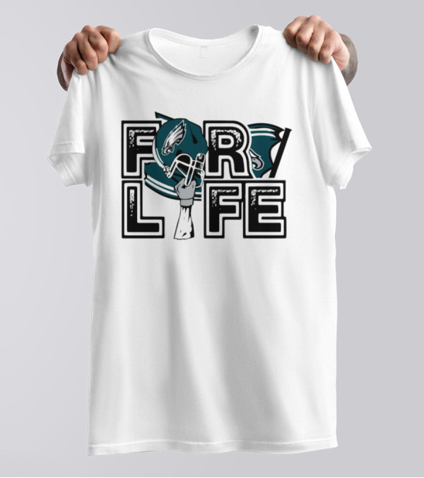 Philadelphia Eagles Helmet Wings For Life NFL T-Shirt