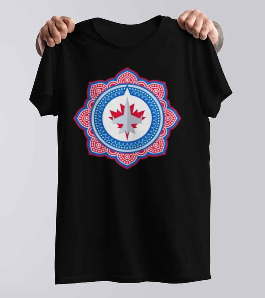 Winnipeg Jets Mandala Style South Asian T-Shirt