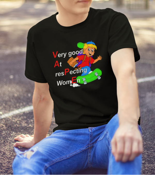 VAPE Very Good At Respecting Women Skateboarding Boy T-Shirt