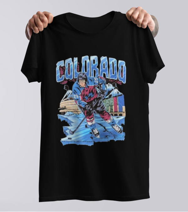 Colorado Avalanche Nathan MacKinnon Hockey 29 Ice Arena Colorado T-Shirt