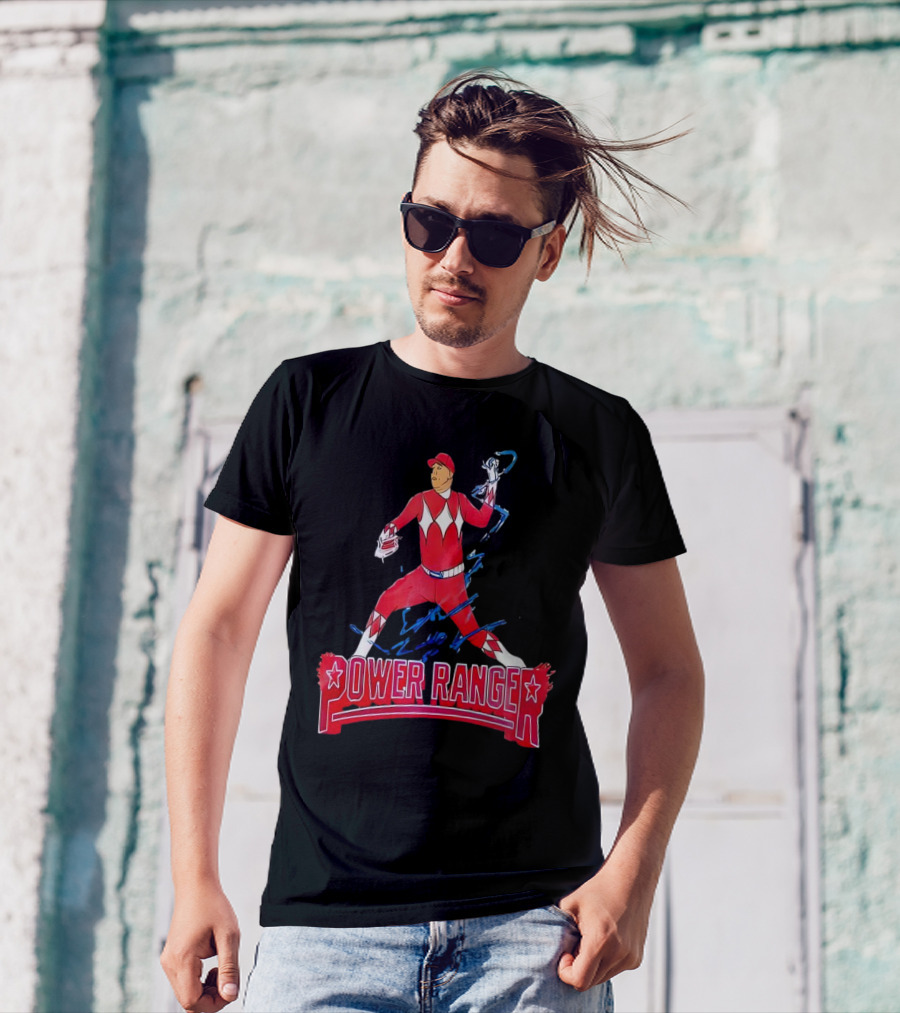 Ranger Suarez Phillies Baseball Power Ranger Red Action Uniform T-Shirt