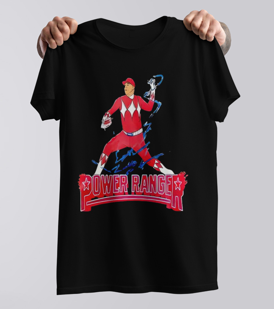 Ranger Suarez Phillies Baseball Power Ranger Red Action Uniform T-Shirt