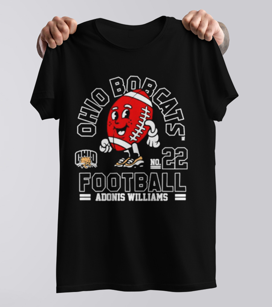 Ohio Bobcats Football No. 22 Adonis Williams T-Shirt