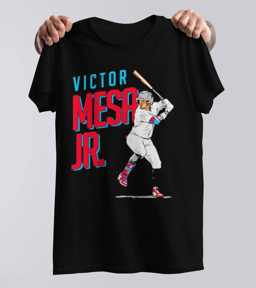 Victor Mesa Jr. Baseball Player With Bat And Colorful Socks T-Shirt
