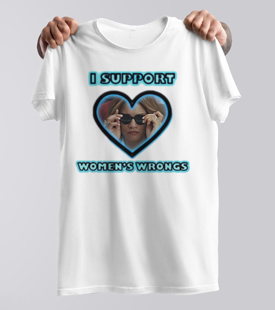 I Support Women’s Wrongs Heart Sunglasses T-Shirt