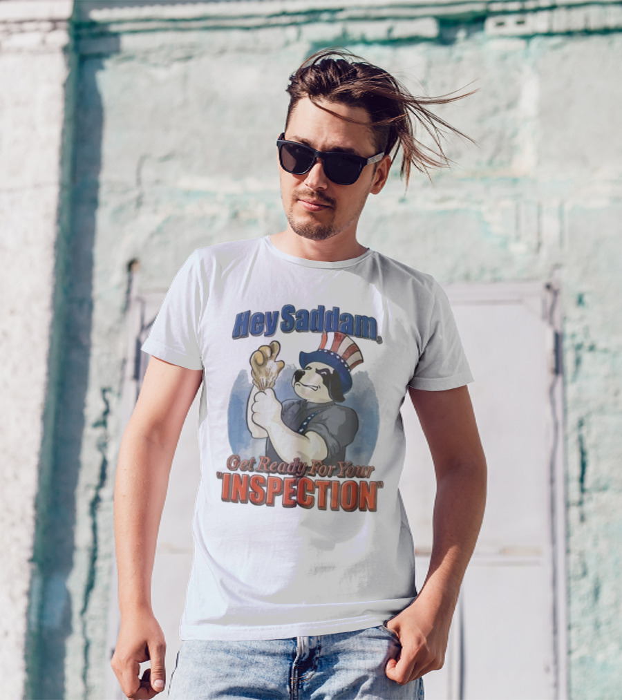 Hey Saddam Get Ready For Your Inspection Uncle Sam Dog Boxer Glove T-Shirt