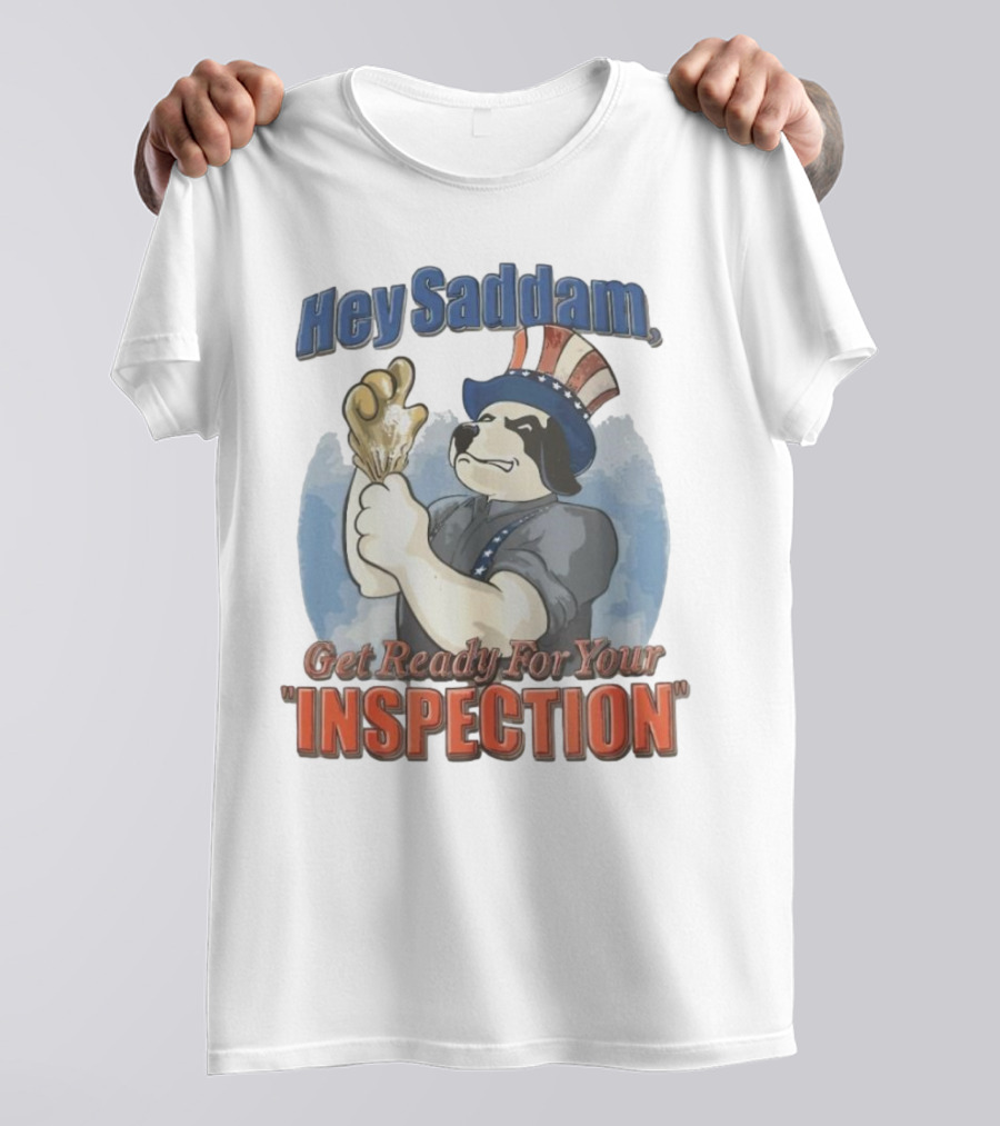 Hey Saddam Get Ready For Your Inspection Uncle Sam Dog Boxer Glove T-Shirt
