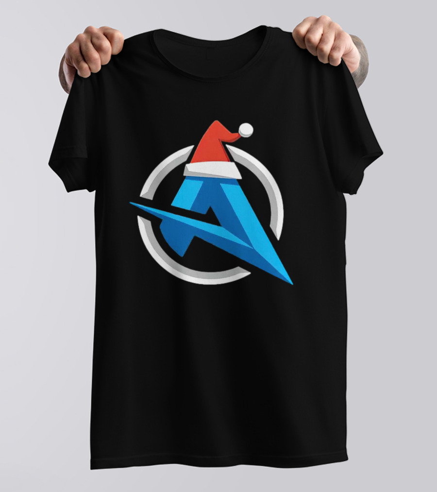 Alia Christmas Holiday Logo Santa Hat Blue A Icon Holiday T-Shirt