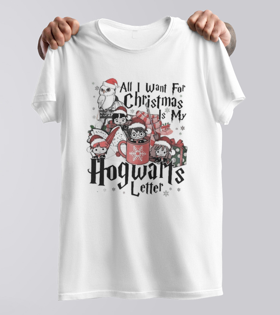 All I Want For Christmas Is My Hogwarts Letter Holiday Characters And Magical Creatures T-Shirt